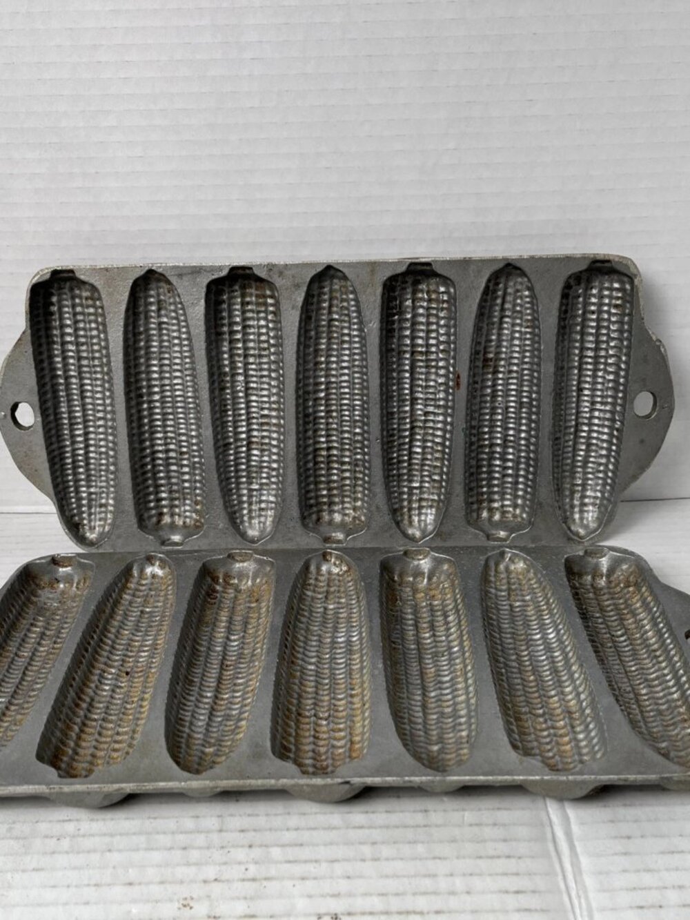 Vintage Cast Aluminum Corn Stick Pans Set of 2 Cornbread Molds